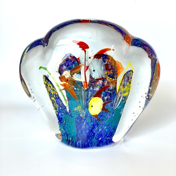 Vintage Murano Art Glass Fish Aquarium Paperweight 1970s - Picture 2 of 4
